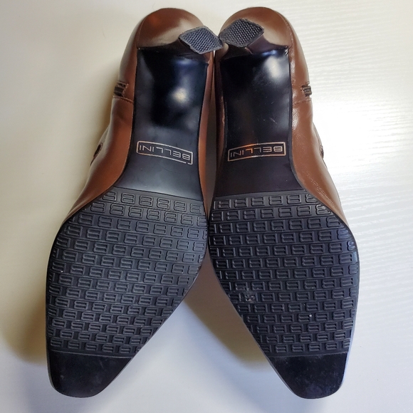 Bellini Brown Leather Cutout Pumps - Picture 7 of 10